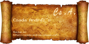 Csada András névjegykártya